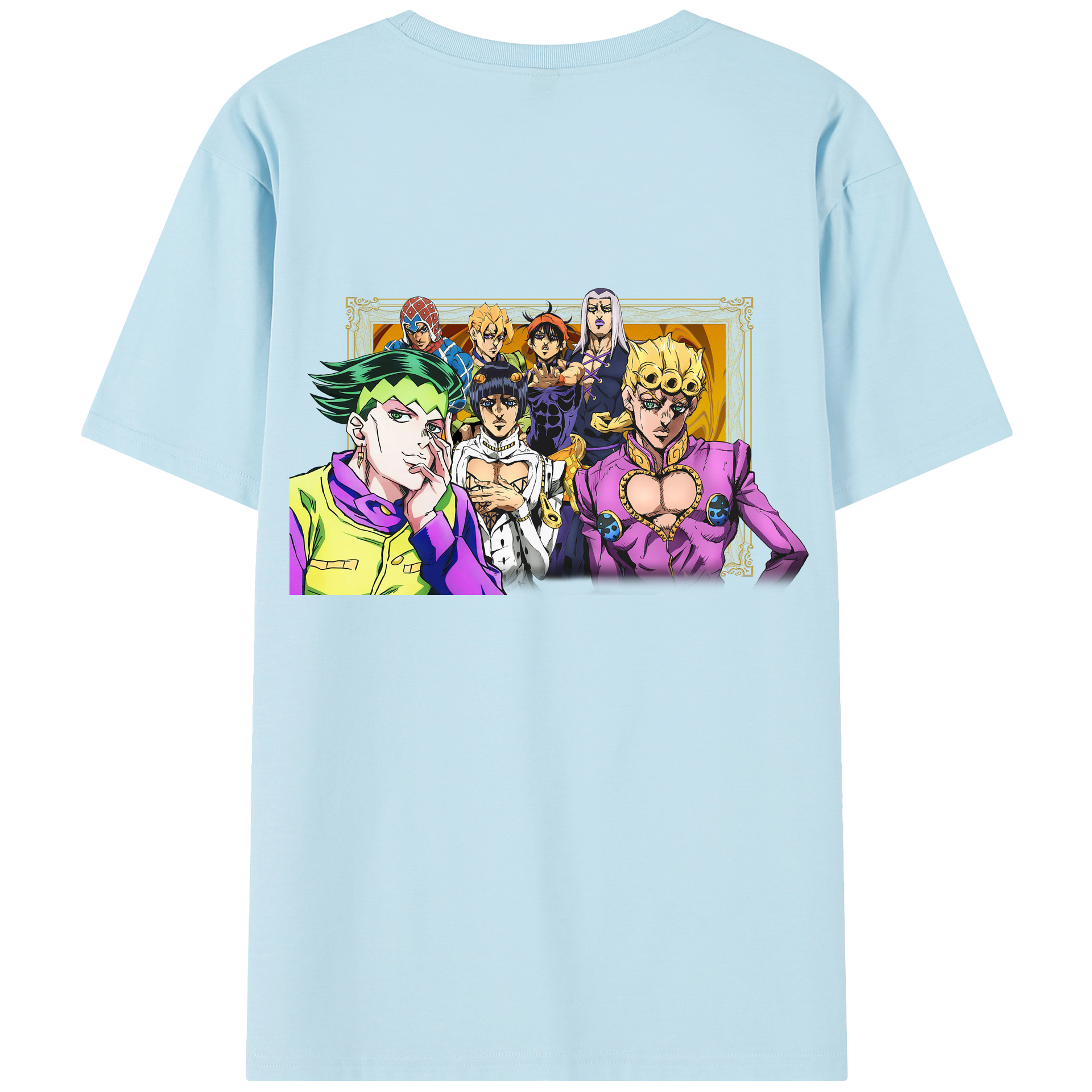 （画像用） ジョジョの奇妙な冒険 ジョルノ?ジョバァーナ JoJo's Bizarre Adventure Giorno Giovanna 綿100％半袖Tシャツ（背面プリント）